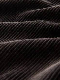 Marron chocolat - Pantalon large en velours côtelé