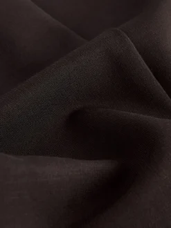Marron chocolat - Pantalon large en Ponte avec boutons dorés