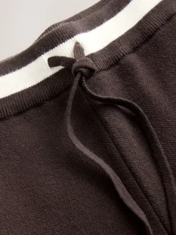 Marron chocolat - Pantalon de Joggings compact et confortable à Jambe large à liserés