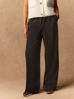Marron chocolat - Pantalons Amples en velours côtelé doux