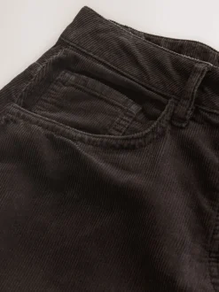 Marron chocolat - Pantalon large en velours côtelé