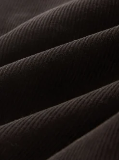 Marron chocolat - Pantalon large en velours côtelé