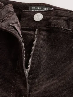 Marron chocolat - Pantalon sablier skinny en velours côtelé