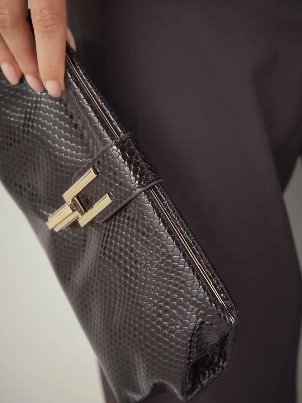 Marron chocolat - Pochette volumineuse