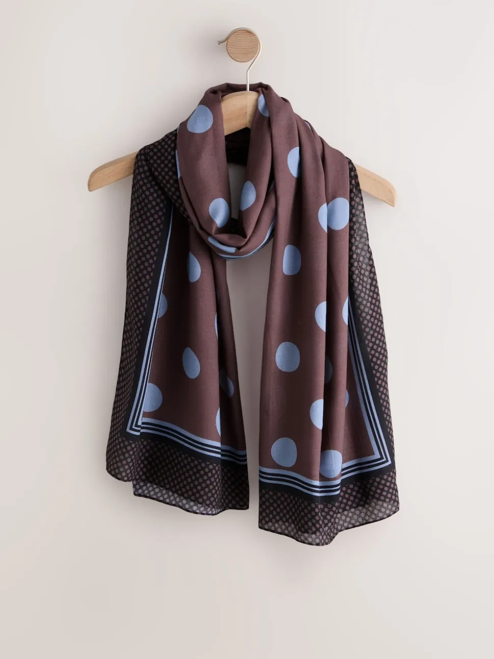 Marron chocolat à pois - Écharpe légère