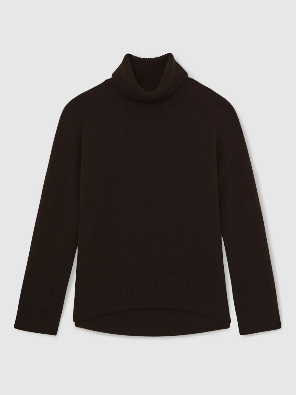 Marron chocolat - Pull col roulé en laine et cachemire Reiss Brooklyn