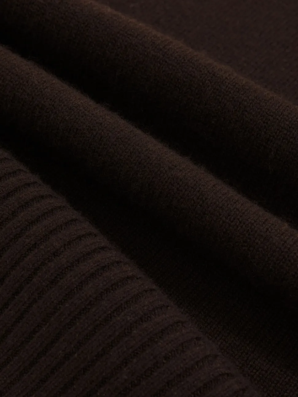 Marron chocolat - Pull col roulé en laine et cachemire Reiss Brooklyn