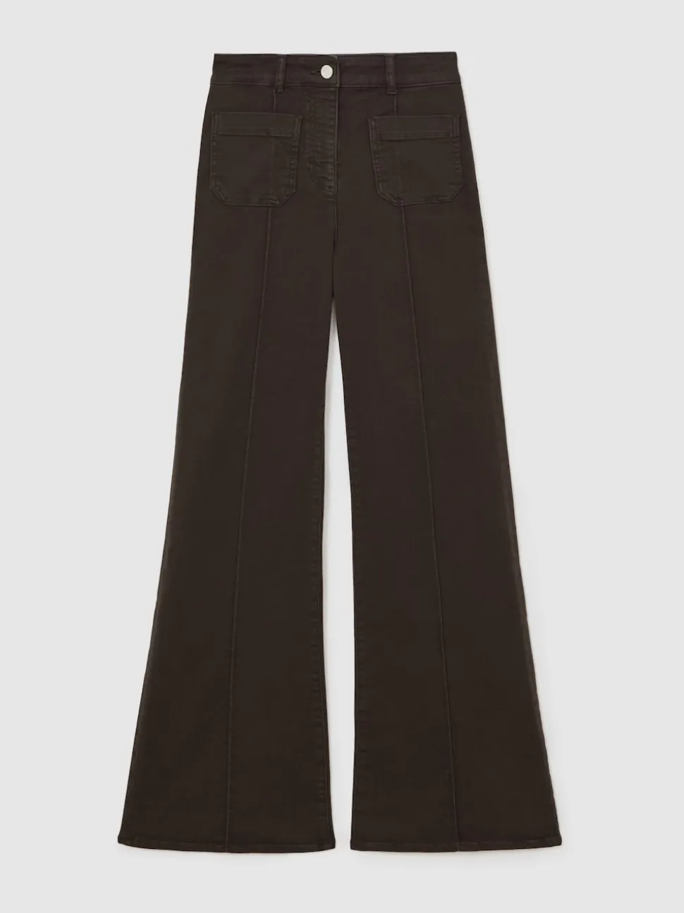 Marron chocolat - Reiss - Sakura - Jean évasé à poches plaquées