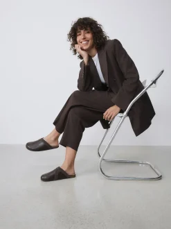 Marron chocolat - Sabots Forever Comfort en cuir propre avec semelle plantaire