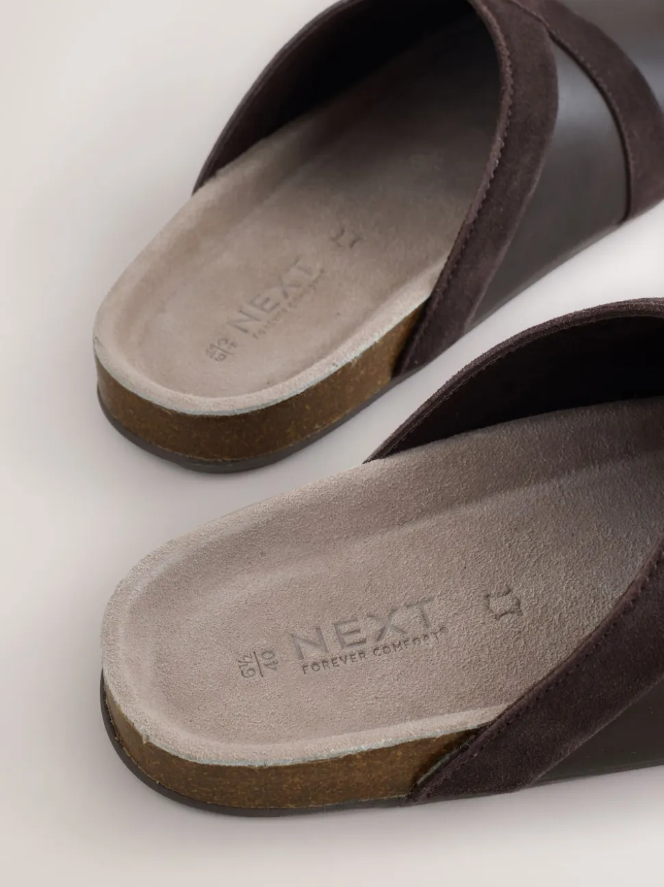 Marron chocolat - Sabots Forever Comfort en cuir propre avec semelle plantaire