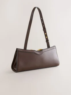 Marron chocolat - sac bandoulière avec détails de quincaillerie