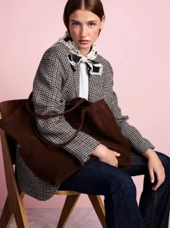 Marron chocolat - Sac cabas Tabitha Simmons x Next Sophie en daim