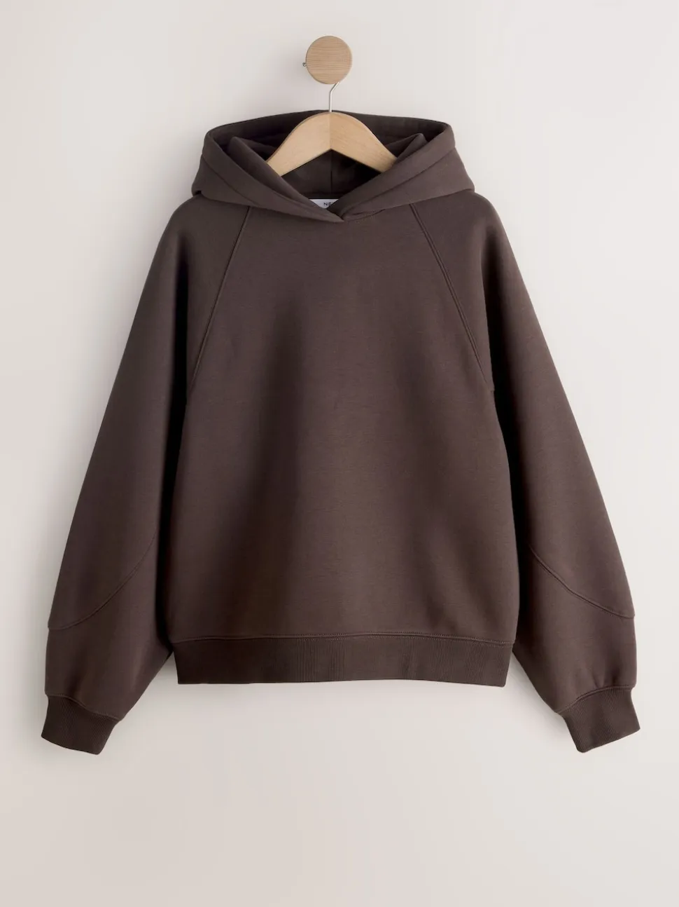 Marron chocolat - Sweat à capuche épais coupe standard décontracté