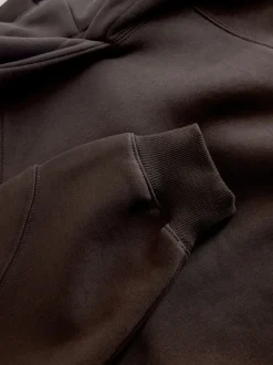 Marron chocolat - Sweat à capuche épais coupe standard décontracté
