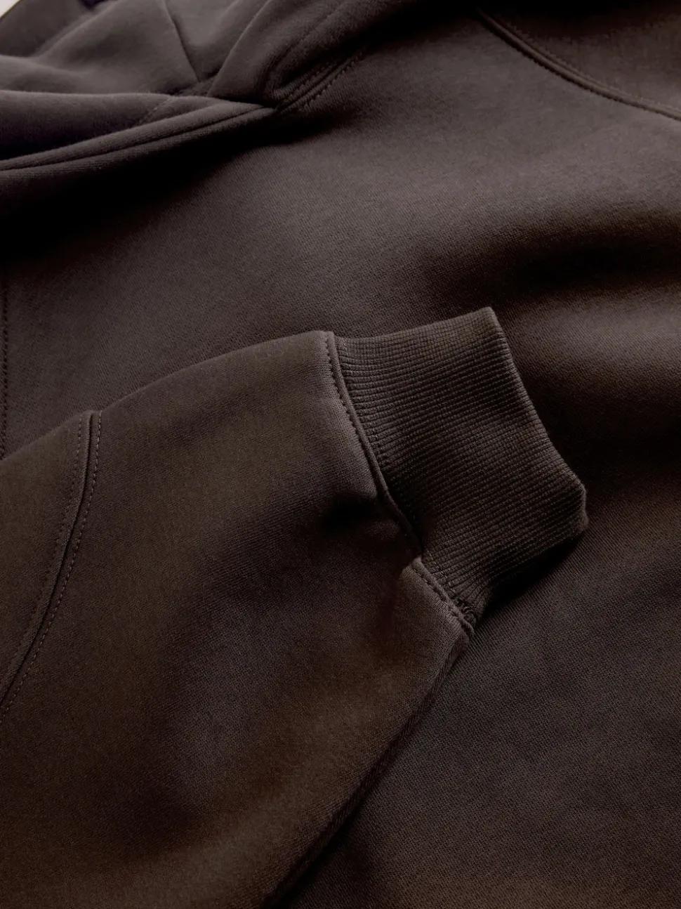 Marron chocolat - Sweat à capuche épais coupe standard décontracté