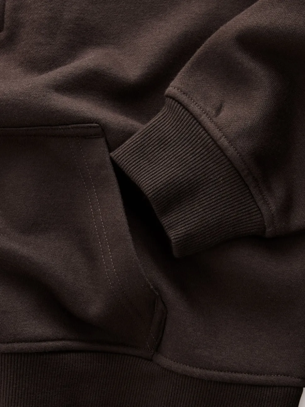 Marron chocolat - Sweat-shirt décontracté en jersey épais à col zippé