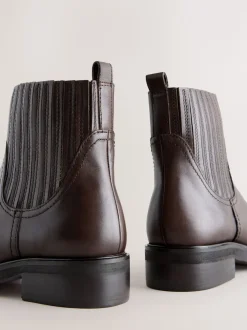 Marron chocolat en cuir - Forever Comfort® Bottes Chelsea
