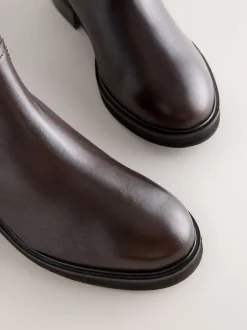 Marron chocolat en cuir - Forever Comfort® Bottes Chelsea