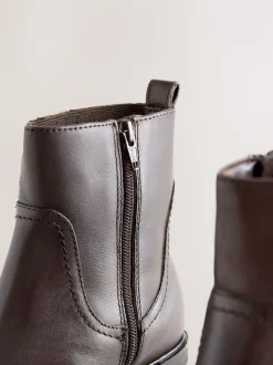 Marron chocolat en cuir - Forever Comfort® Bottes Chelsea