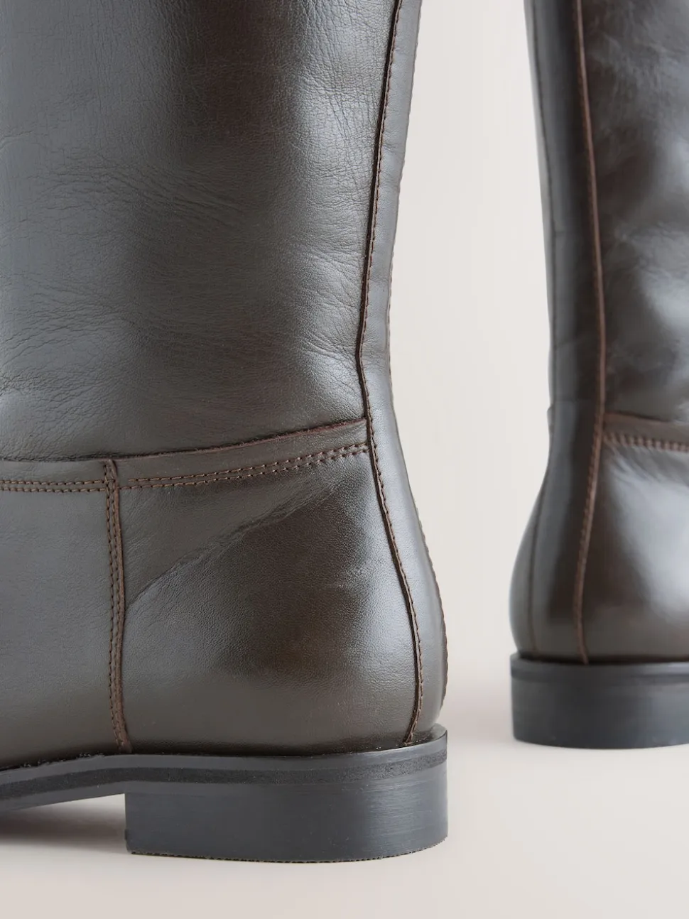 Marron chocolat en cuir - Bottes d’équitation plates Forever Comfort®
