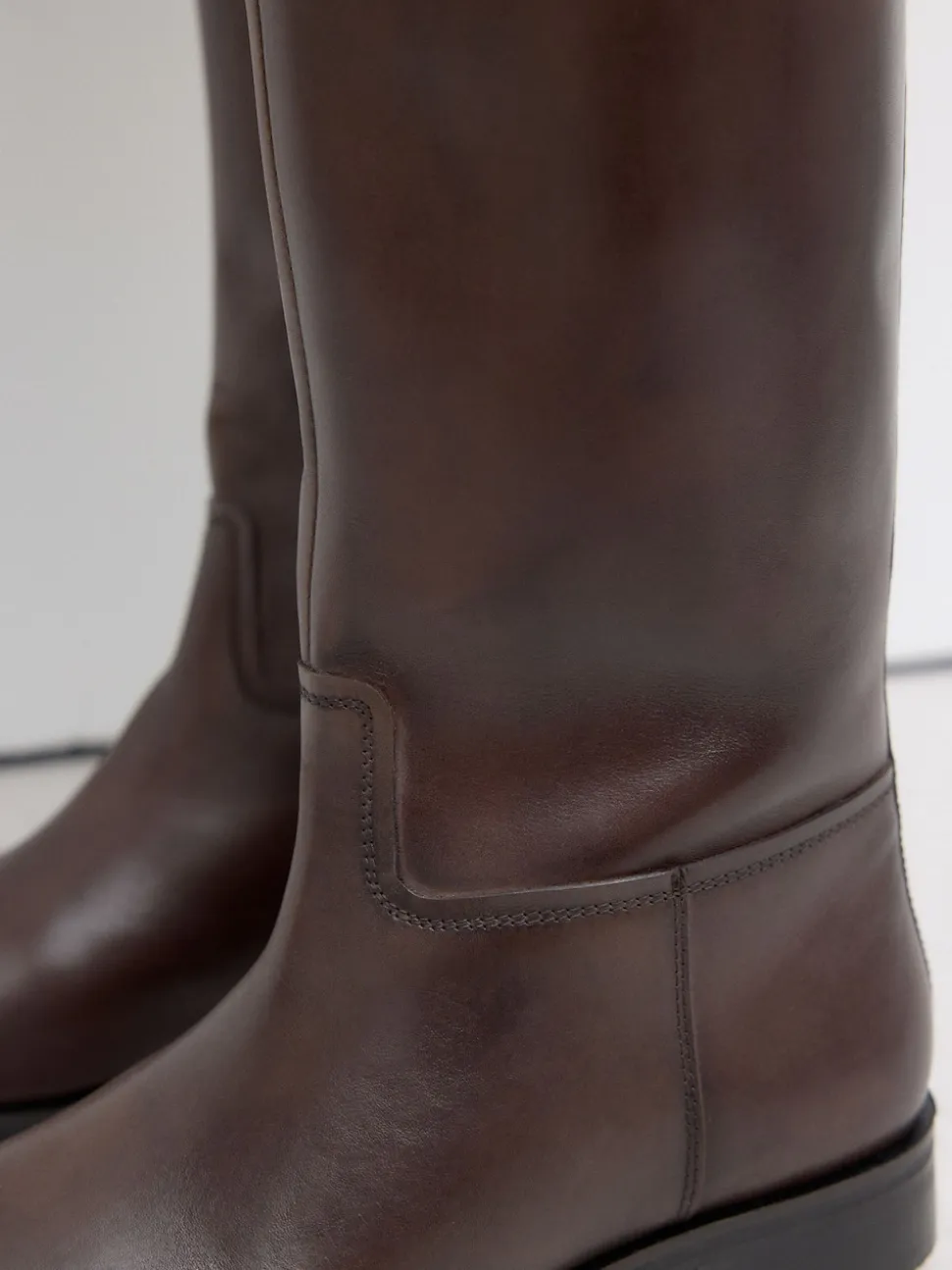 Marron chocolat en cuir - Bottes d’équitation plates Forever Comfort®