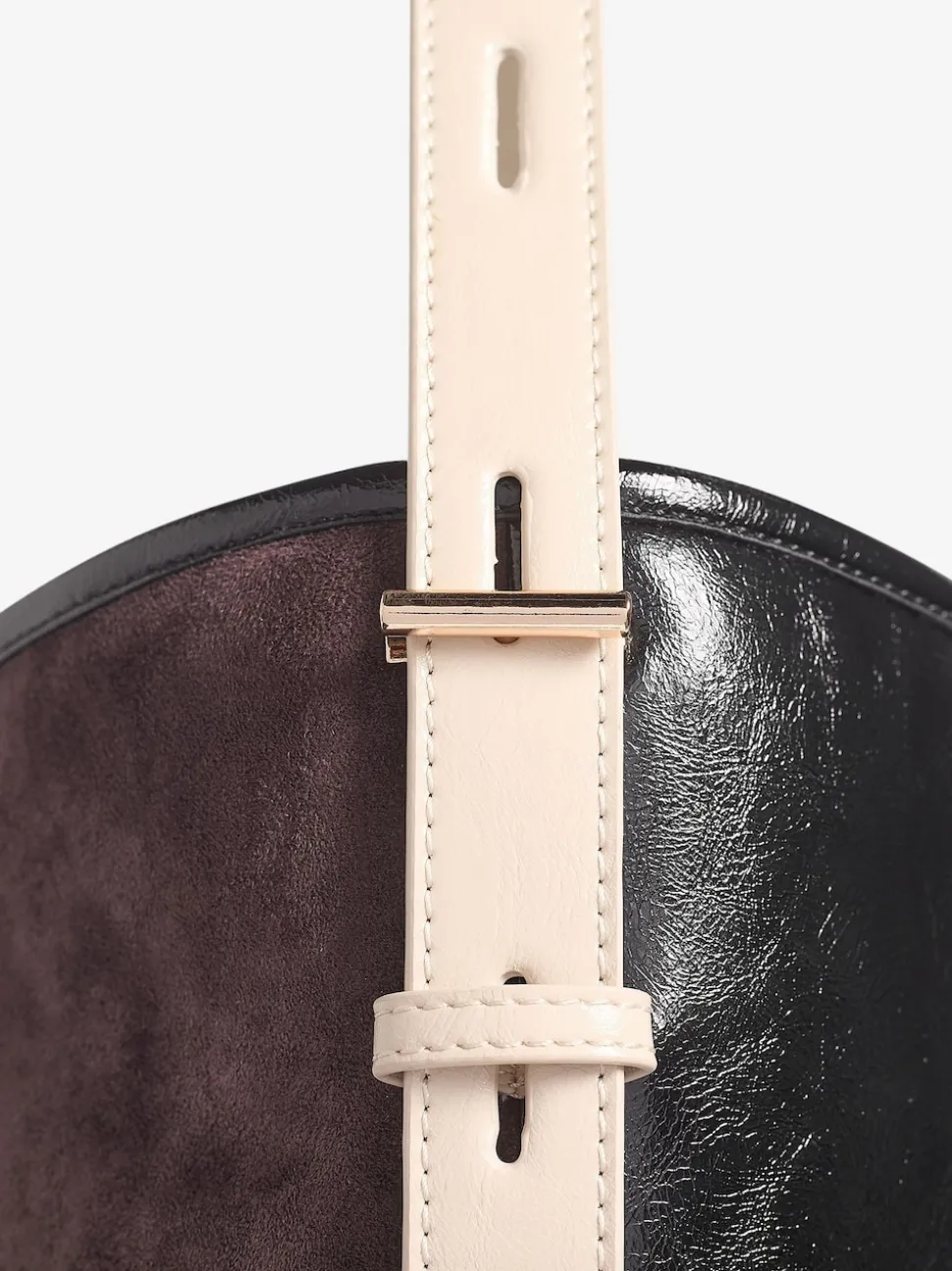 Marron chocolat et noir - Love & Roses sac cabas souple tissé