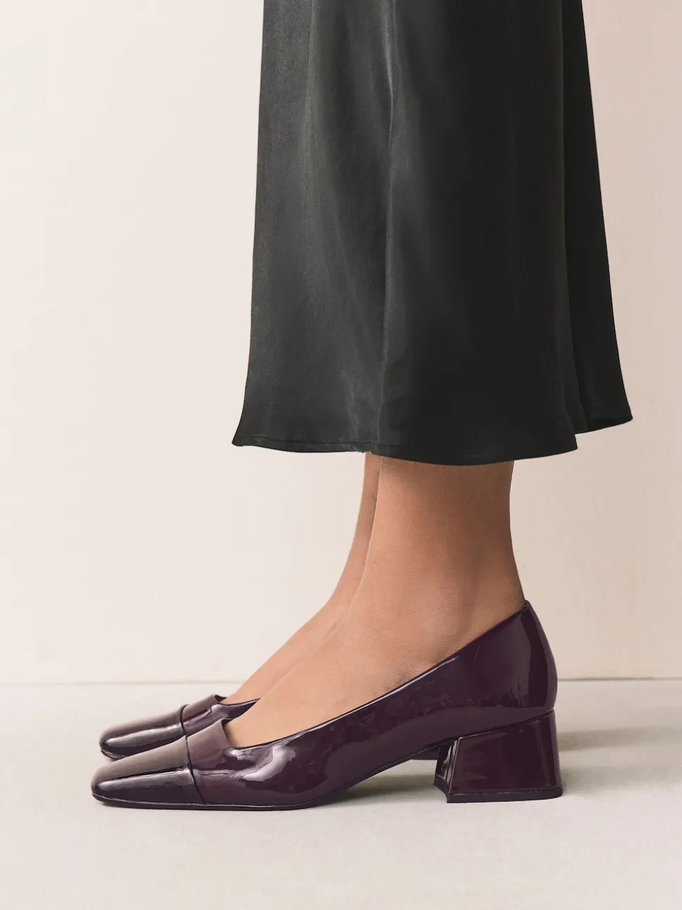 Marron chocolat verni - Chaussures à talons bas Forever Comfort® Toe Cap
