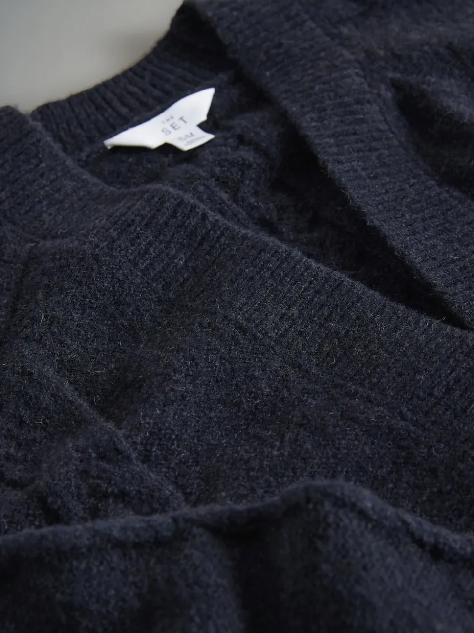 Marron chocolat/Bleu marine - The Set lot de 2 Cardigans en maille Torsade