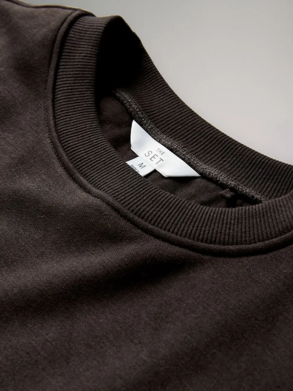 Marron chocolat/pierre - The Set lot de 2 Sweat-shirts à ourlet boule
