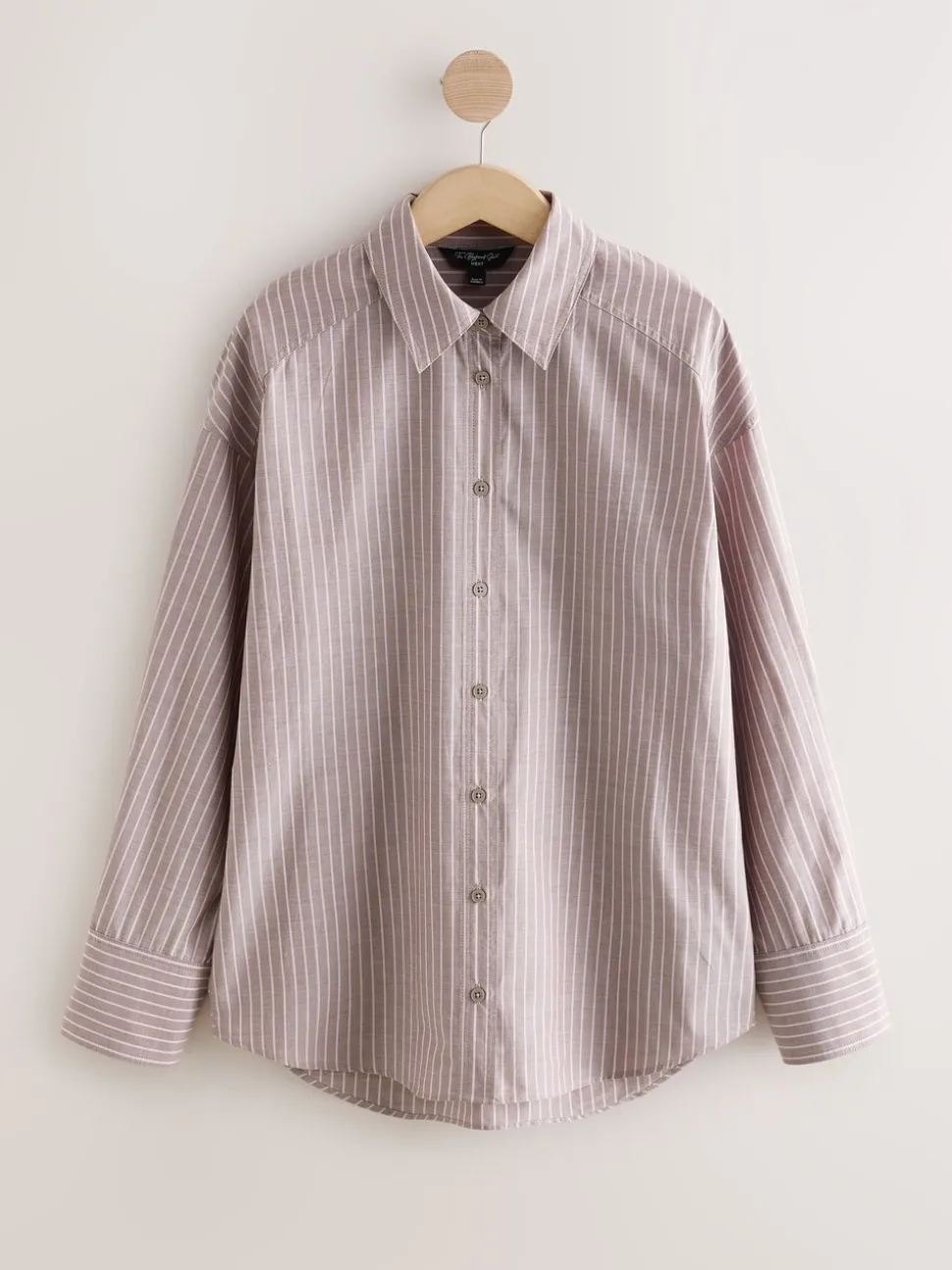Marron chocolat/rose Rayure - Chemise oversize à manches longues