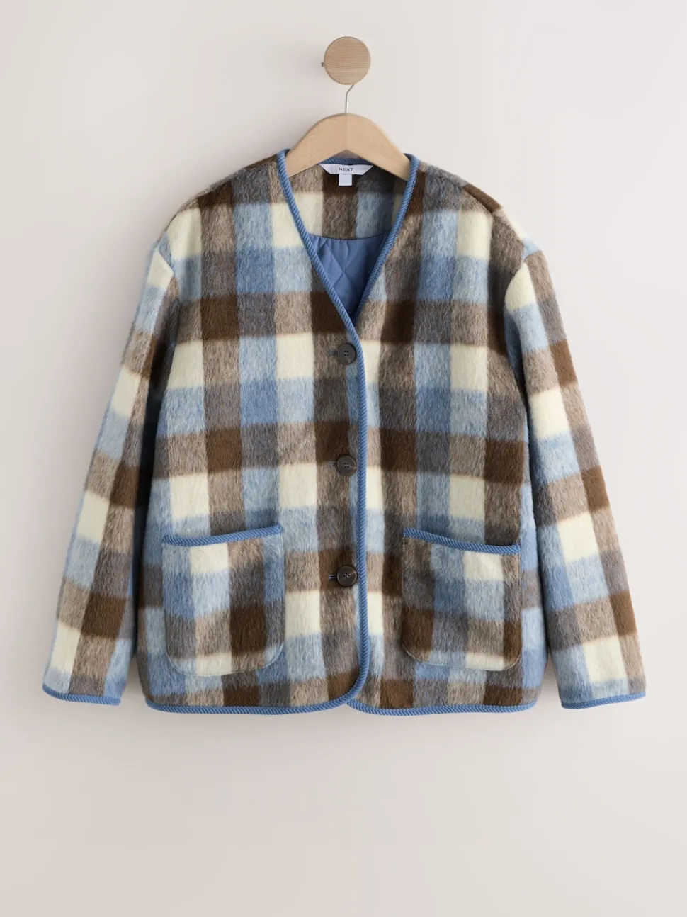 Marron et Bleu - Veste à carreaux