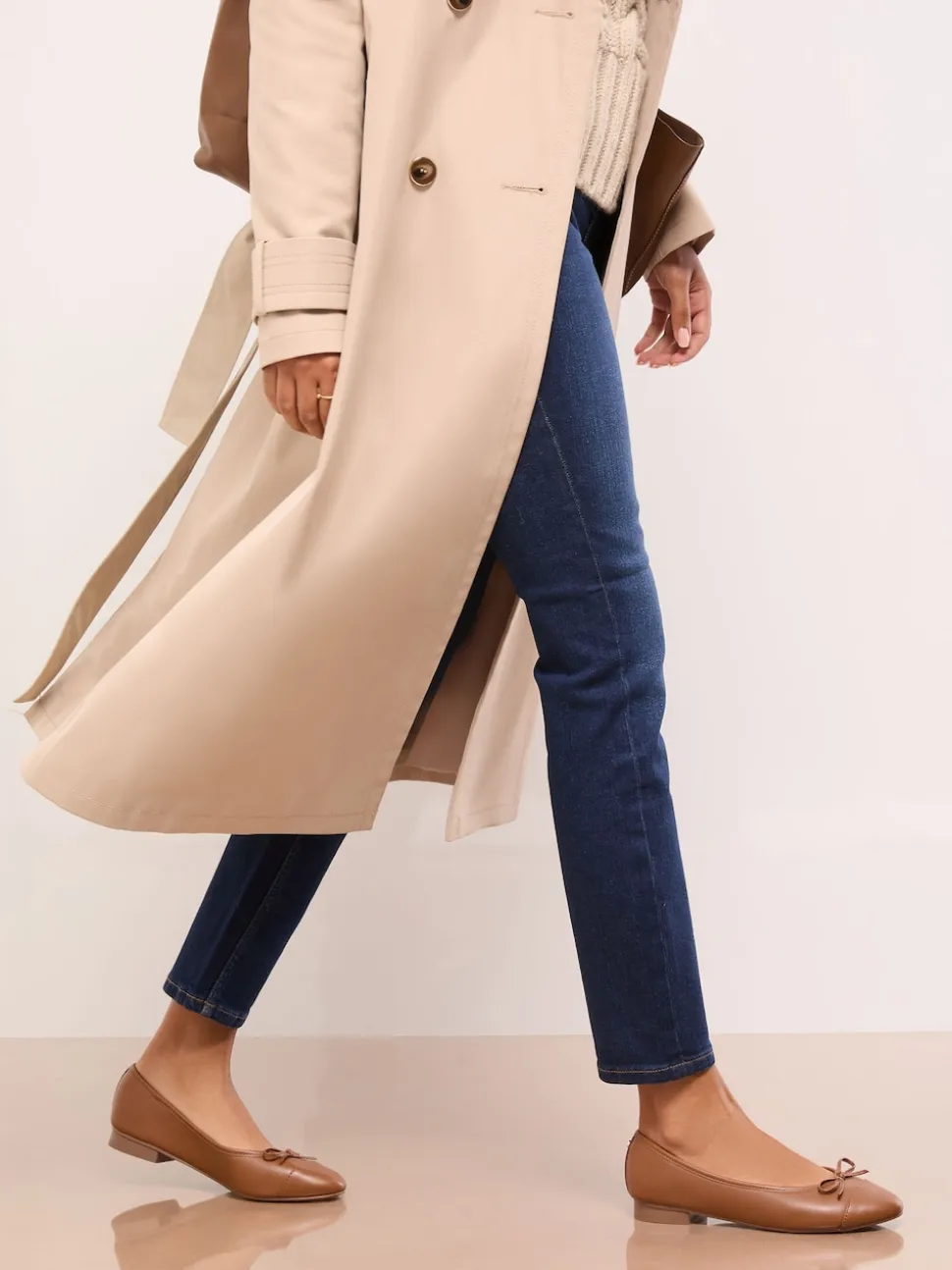 Marron fauve - Ballerines Lipsy vernies à bout ouvert