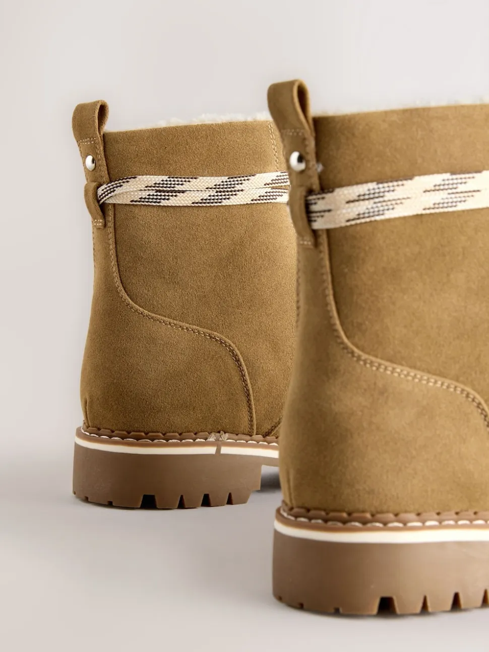 Marron fauve - Bottines Forever Comfort® doublées de fausse fourrure à lacets