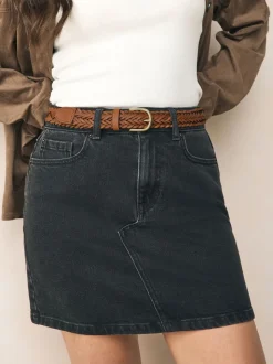 Marron fauve - Ceinture en cuir tressé à la main