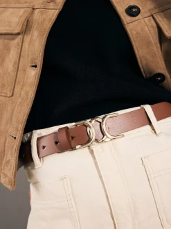 Marron fauve - Ceinture Regular Statement en cuir à boucle