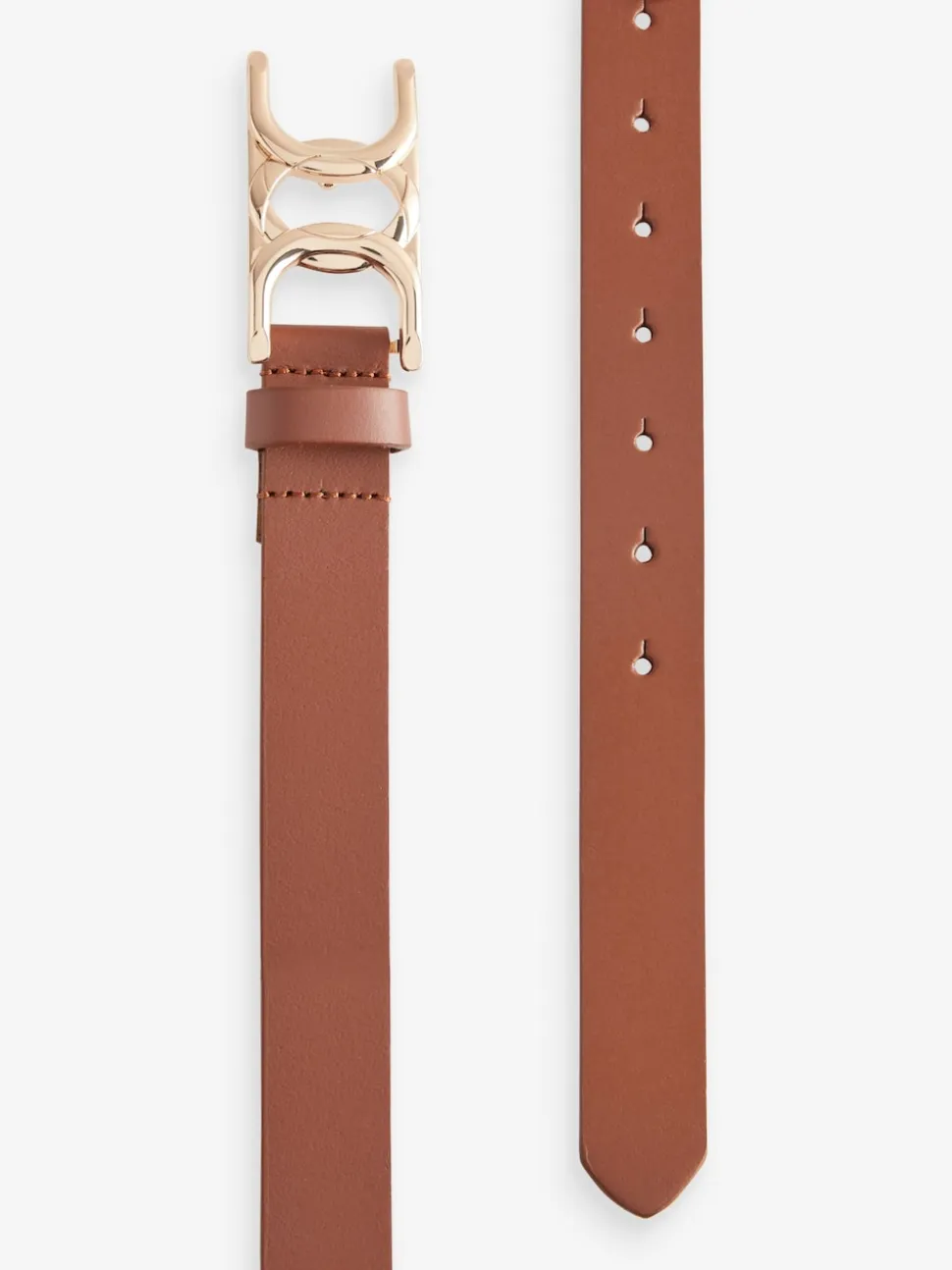 Marron fauve - Ceinture Regular Statement en cuir à boucle