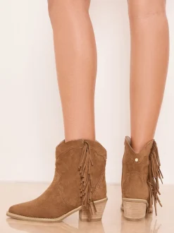 Marron fauve - Lipsy Bottes western en Faux suède