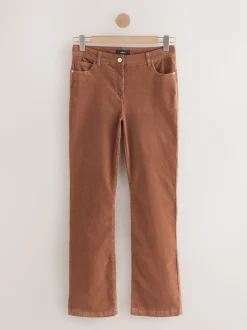 Marron fauve - Pantalon bootcut en velours