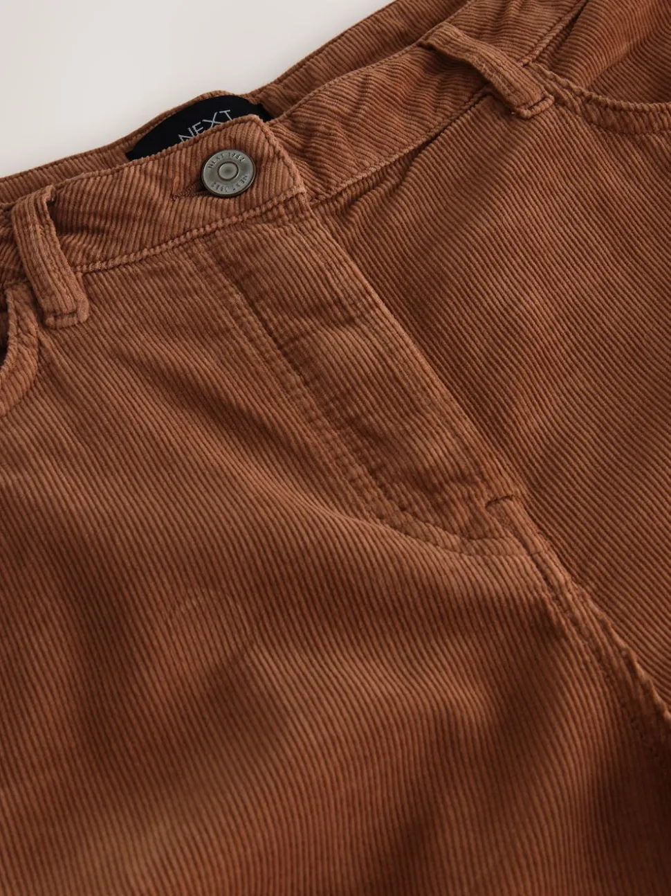 Marron fauve - Pantalon large en velours côtelé