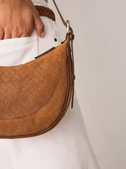 Marron fauve - Sac à bandoulière en daim