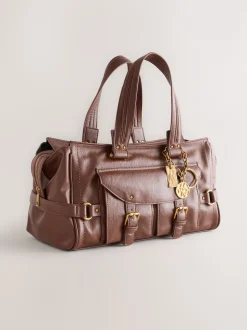 Marron fauve - Sac à main à boucle Charm