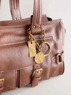 Marron fauve - Sac à main à boucle Charm