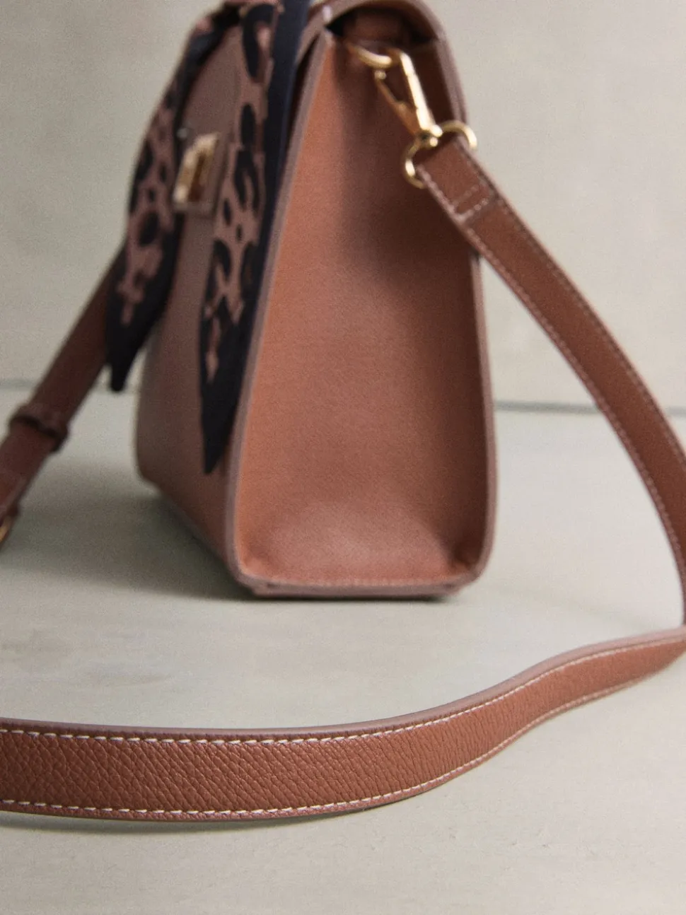 Marron fauve - Sac à main écharpe