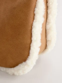 Marron fauve - Sac bandoulière Borg en PU