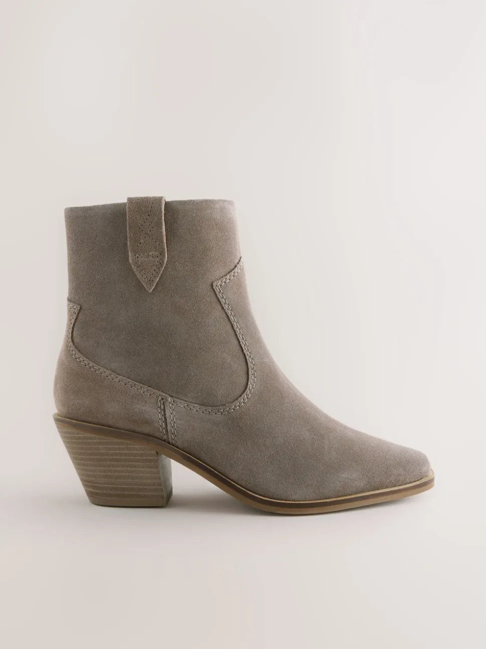 Marron mink - Bottines cowboy à talons carrés
