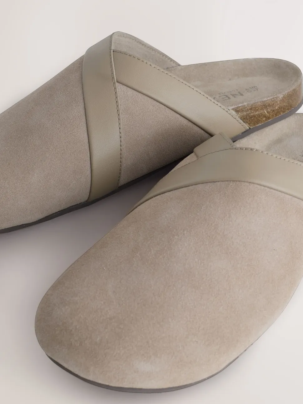 Marron mink - Sabots Forever Comfort en cuir propre avec semelle plantaire