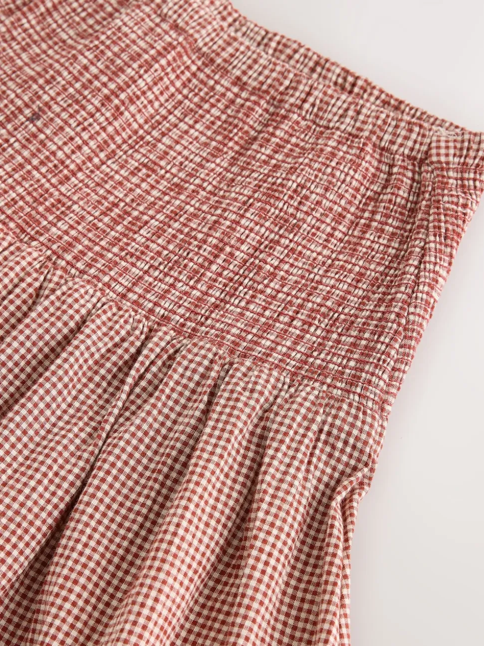 Marron rouille - Jupe longue vichy taille basse