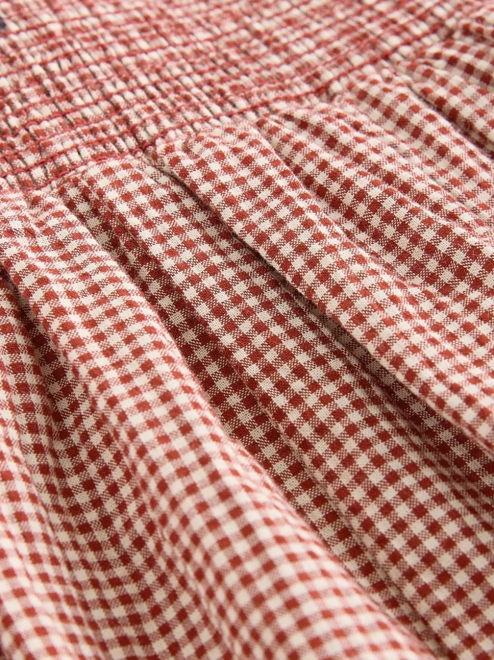 Marron rouille - Jupe longue vichy taille basse
