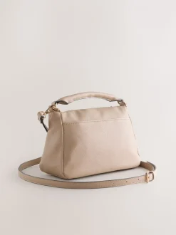 Marron taupe - Sac à bandoulière à empiècement