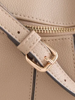 Marron taupe - Sac à bandoulière à empiècement